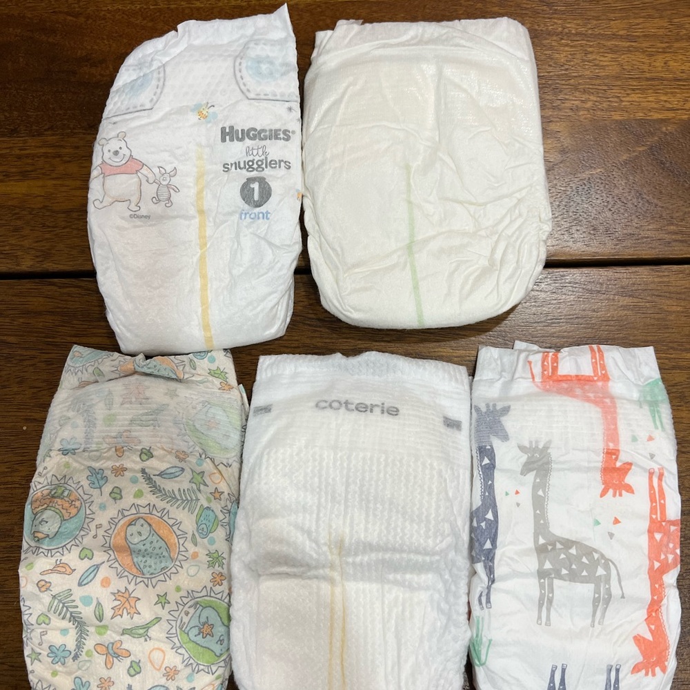 25 of Diaper Samples Honest Seventh Generation Coterie Huggies Dyper Size 1